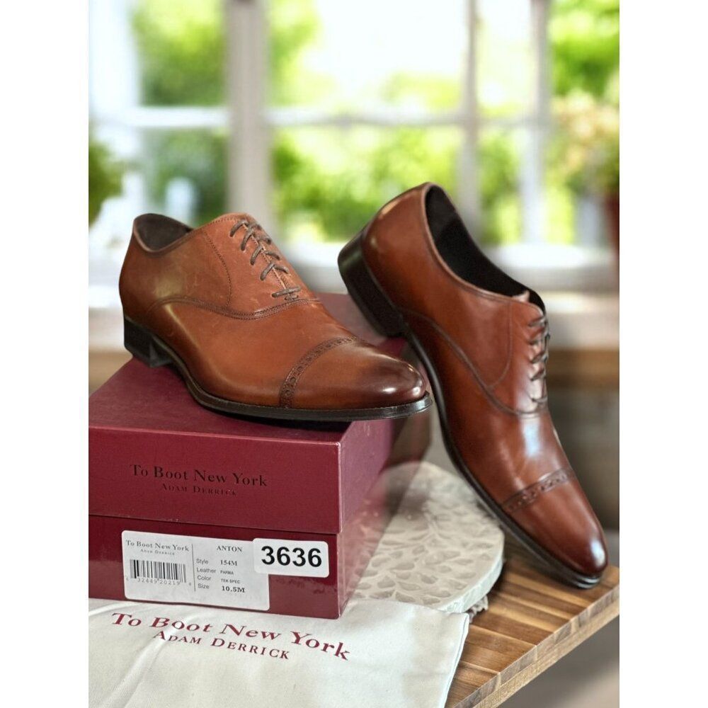 To Boot New York Adam Derrick $450 Anton Leather Oxford Dress Shoes Cap Toe 10.5